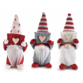 Set 3 figurine Mos Craciun textil 5x5x12 cm