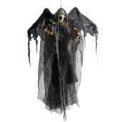 Set 2 figurine Halloween Fantoma neagra alba cu leduri cm 90 H