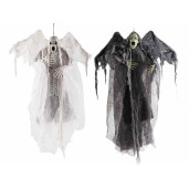 Set 2 figurine Halloween Fantoma neagra alba cu leduri cm 90 H
