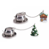 Set 2 infuzoare ceai, Craciun 2,5 x 2 x 3,5 H