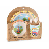 Set hranire bebelusi melamina Children cm 20,5 x 21,5 H, 14 x 13 H, 13,5 H, Ø 7 x 9,5 H cm