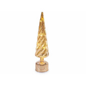 Brad Craciun sticla aurie cu led Ø 9 cm x 40 H