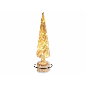 Brad Craciun sticla aurie cu led Ø 9 cm x 40 H