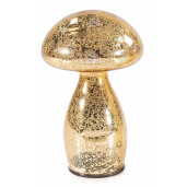 Ciupercuta decorativa sticla aurie cu led Ø 11 cm x 18 H