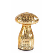 Ciupercuta decorativa sticla aurie cu led Ø 9,5 x 15 H