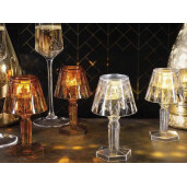 Veioza plastic transparent cu led Ø 6,5 cm x 12 H