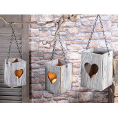 Set 3 felinare 15x15x49 cm, 12.5x12.5x42 cm, 10x10x38 cm