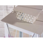 Set 4 felinare metal alb ocru 18x18x58.5 cm, 15x15x49.5 cm, 12x12x40.5 cm, 10x10x29 cm