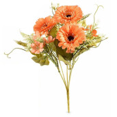 Buchet flori artificiale Anemona verde portocaliu 29 cm