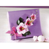 Floare artificiala roz verde cm 26 H