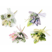 Set 4 flori artificiale si Fluturasi multicolor cm 20 H