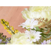 Buchet flori artificiale peonia alb 24 cm