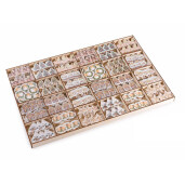 Set 288 ornamente brad Craciun lemn multicolor 3,2 x 3.2 H