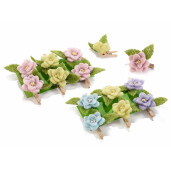 Set 12 flori artificiale cu clips 5x4.5 cm