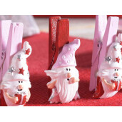 Set 6 decoratiuni Mos Craciun cu clips 2.5x4.5 cm