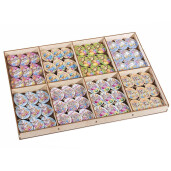 Set 72 decoratiuni Paste lemn cu clips 3x4.5 cm