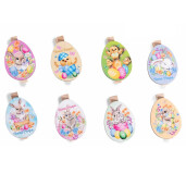 Set 72 decoratiuni Paste lemn cu clips 3x4.5 cm
