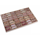 Set 288 ornamente brad Craciun lemn multicolor  3,2 x 3 H