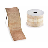 Set 4 panglici Christmas textil natur 60 mm x 10 m