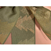 Set 4 panglici Christmas textil verde crem 38 mm x 10 m