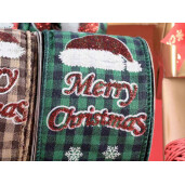 Set 4 panglici Merry Christmas textil multicolor 63 mm x 10 m