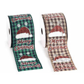 Set 4 panglici Merry Christmas textil multicolor 63 mm x 10 m