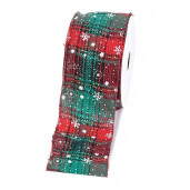 Panglica Craciun textil multicolor 6.3 cm x 10 m