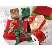 Set 3 role panglica Craciun catifea multicolora mm 25 x 15 m