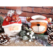 Set 2 decoratiuni ceramica Craciun 11.5x9x7 cm