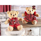 Set 2 figurine Ursuleti Craciun textil multicolor cm 21 x 16 x 22 H