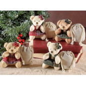Set 4 figurine Ursuleti textil multicolor cm 7 x 6,5 x 10 H