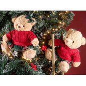 Set 2 figurine Ursuleti Craciun textil multicolor cm 20 x 15 x 24 H 