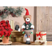 Figurina Ursulet textil multicolor ciu led 31.5x16x61 cm