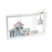 Decoratiune Casute lemn cu 2 eprubete cm 25 x 4 x 13,5 H