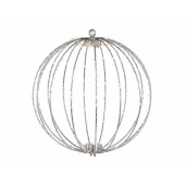 Sfera decorativa metal 192 leduri, 30 cm