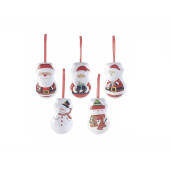 Set 6 ornamente brad Craciun 7x5x11 cm