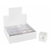 Set 4 globuri brad Craciun sticla multicolora 6 cm