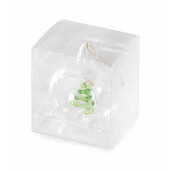 Set 4 globuri brad Craciun sticla multicolora 6 cm