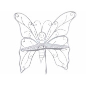 Banca gradina fier alb patinat Fluturas 112x65x108 cm