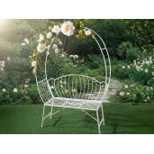Banca cu arcada gradina fier alb cm 130 x 43 x 190 H