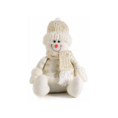 Figurina Om de Zapada din textil alb auriu 17 x 16 x 28 H