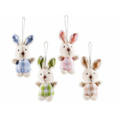 Set 12 figurine Iepurasi textil multicolor 5.5x3x10 cm