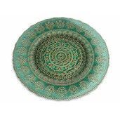 Set 2 platouri sticla aurie verde 32.5 cm