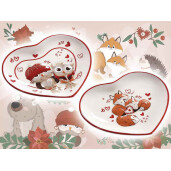Set 2 platouri ceramica Winter Love 18.5x16.5 cm