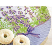 Set 4 farfurii sticla multicolora Lavanda 25 cm