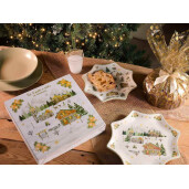 Set 2 platouri Craciun ceramica multicolora Ø 30 cm, Ø 25,5 cm