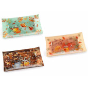 Set 6 platouri sticla multicolora 25x15 cm