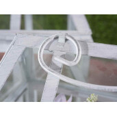 Set 2 mini sere metal alb 30x25.5x43 cm, 24.5x20.5x36.5 cm