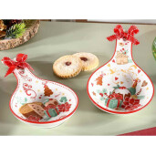 Set 2 suporturi linguri Craciun ceramica multicolora 12x24 cm