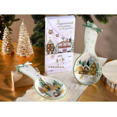 Set 2 suporturi linguri Craciun ceramica multicolora 11.5x24.5 cm